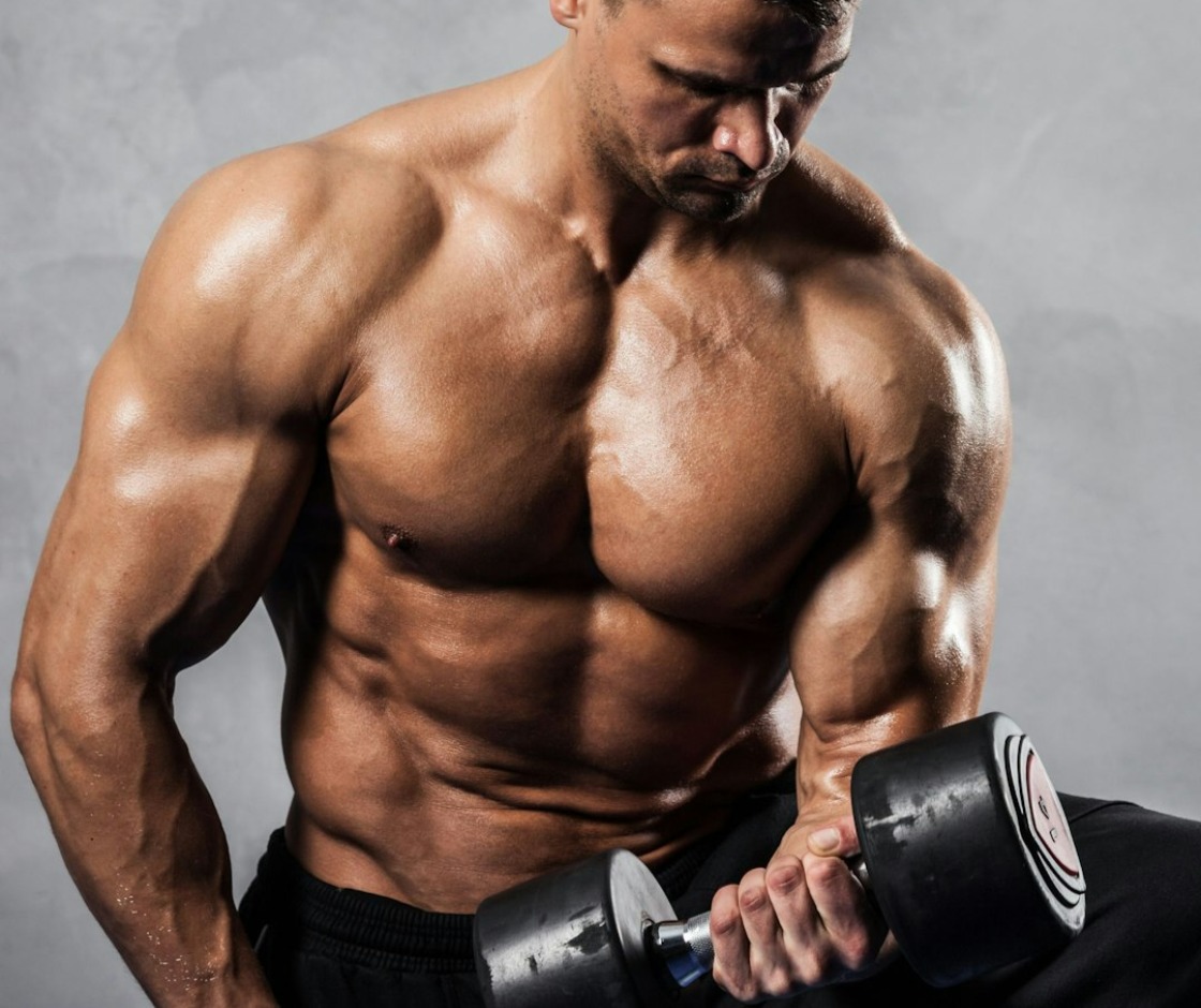 Man doing a strength workout